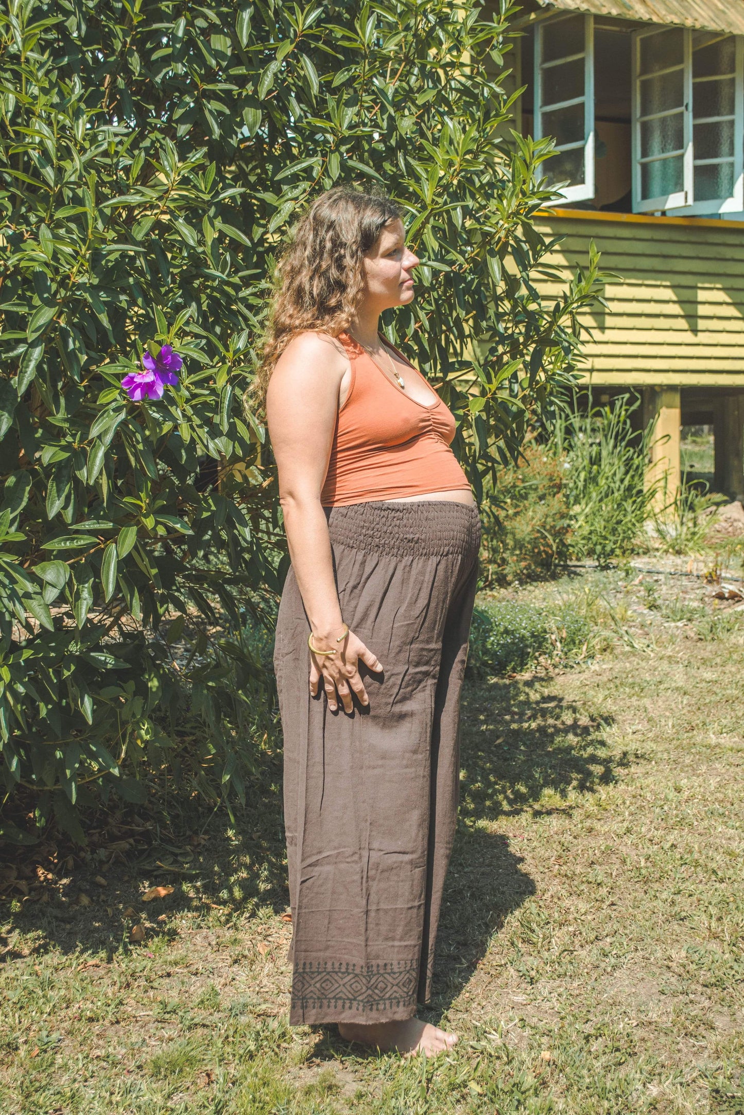 Elastic Waist Cotton Pants