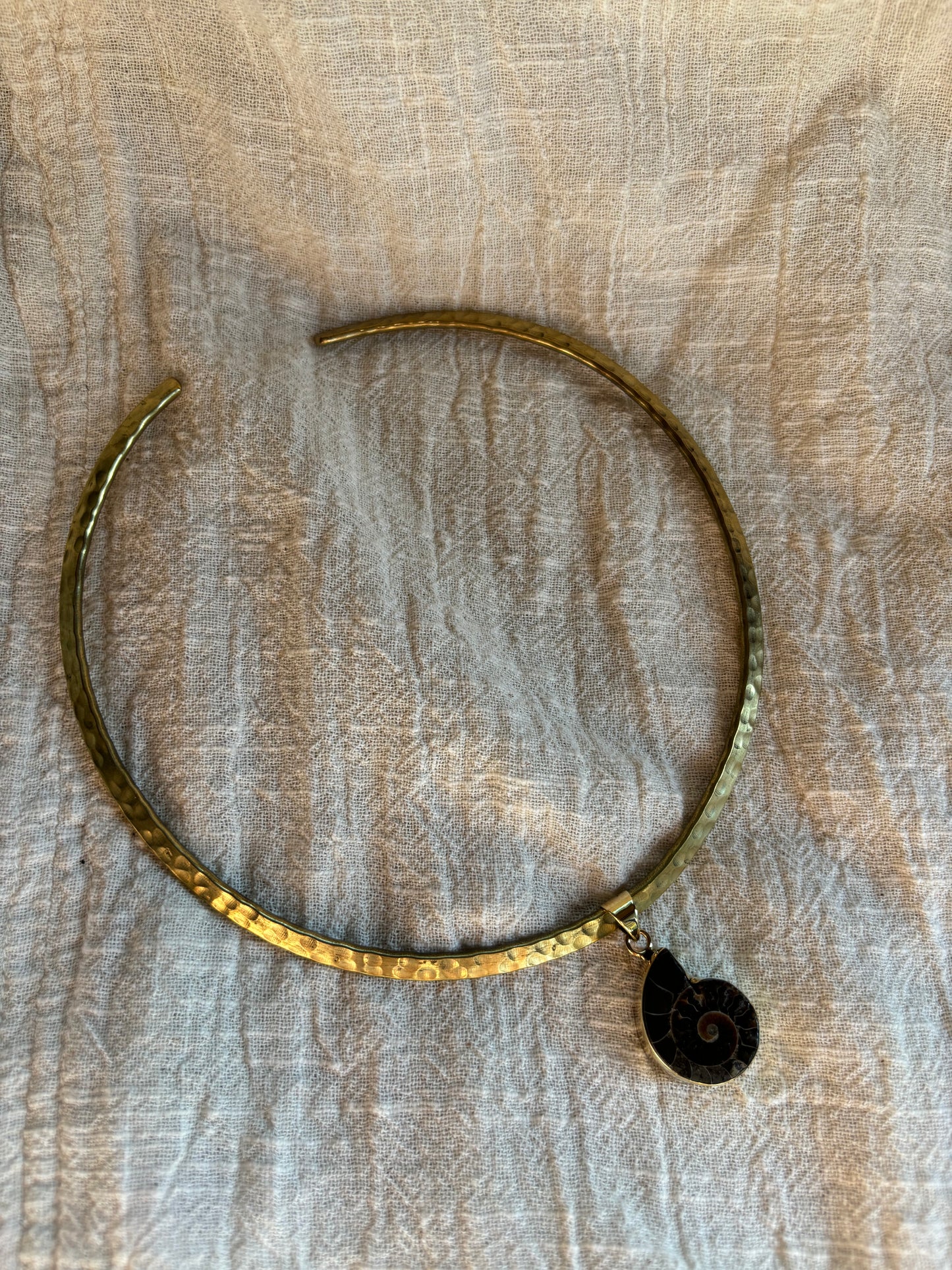 Ammonite Pendant Choker - Small