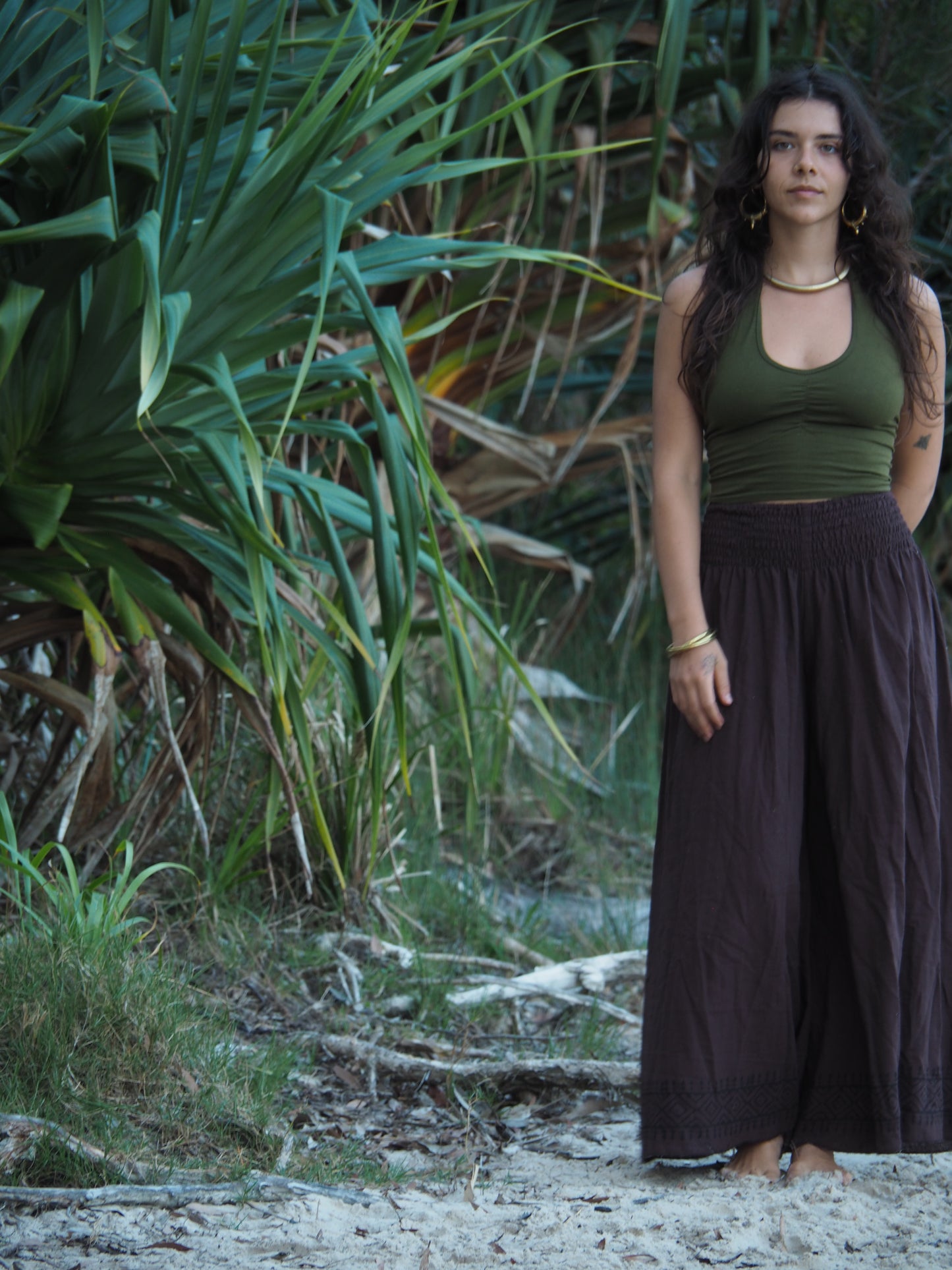 Elastic Waist Cotton Pants