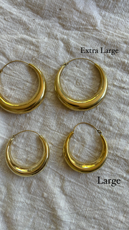 Large Brass Tribal Hoops