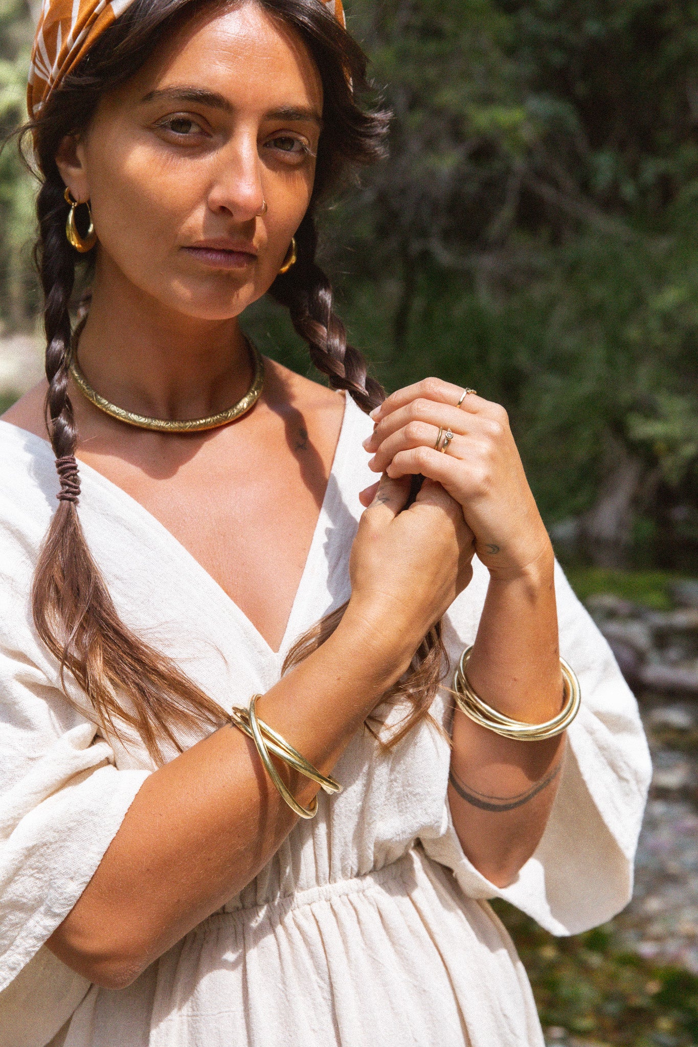 Brass Hoop Necklace
