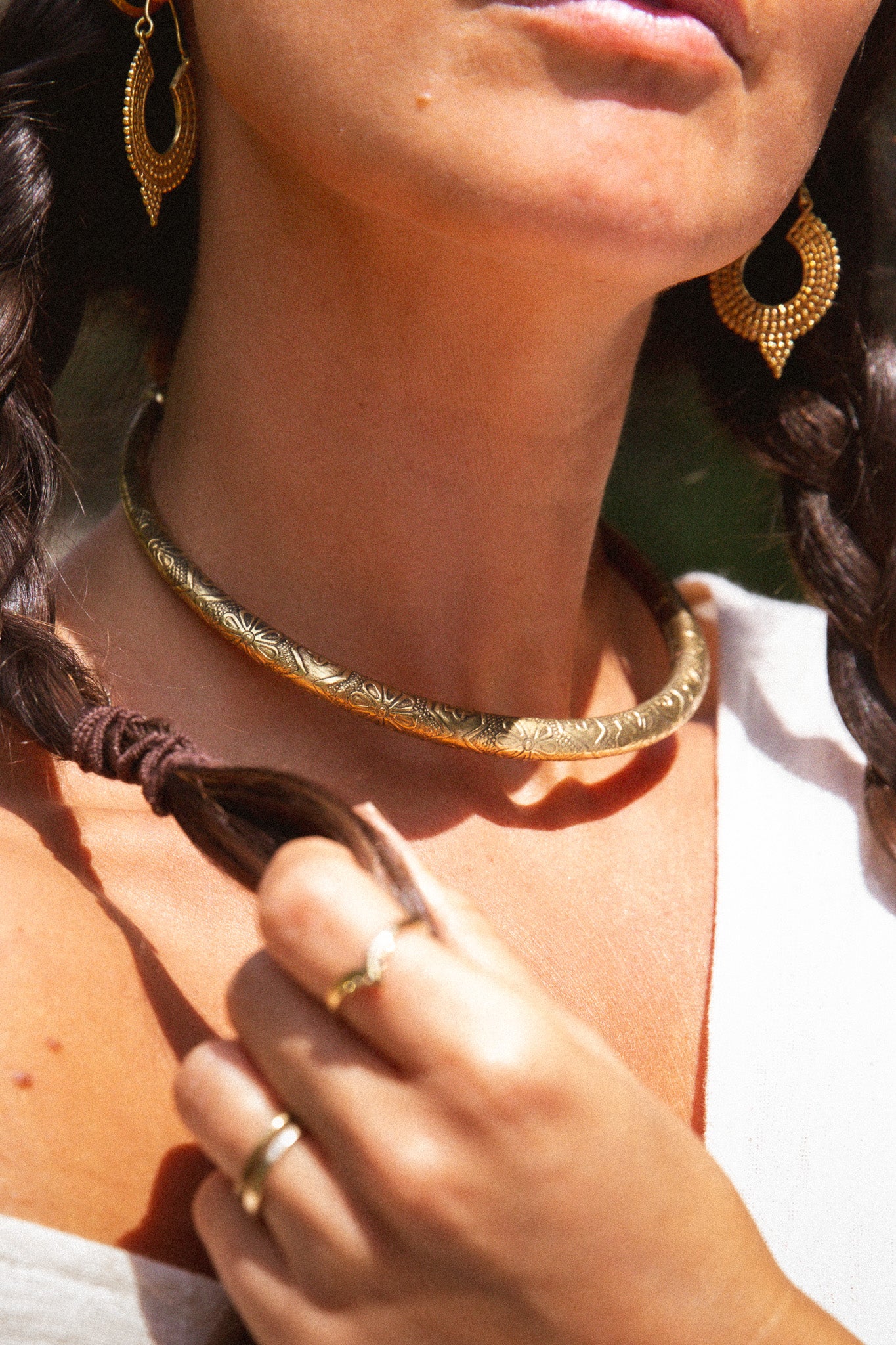 Brass Hoop Necklace