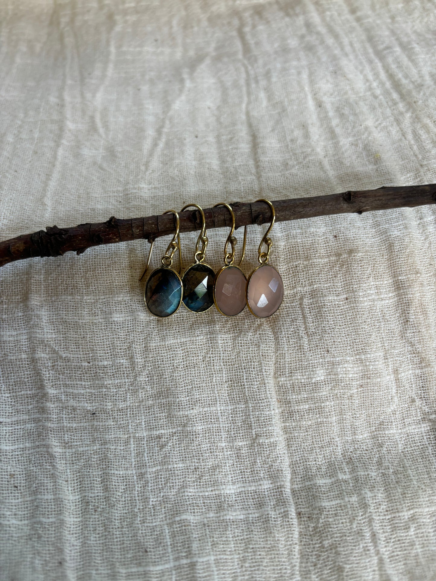 Rose Quartz & Labradorite Earrings