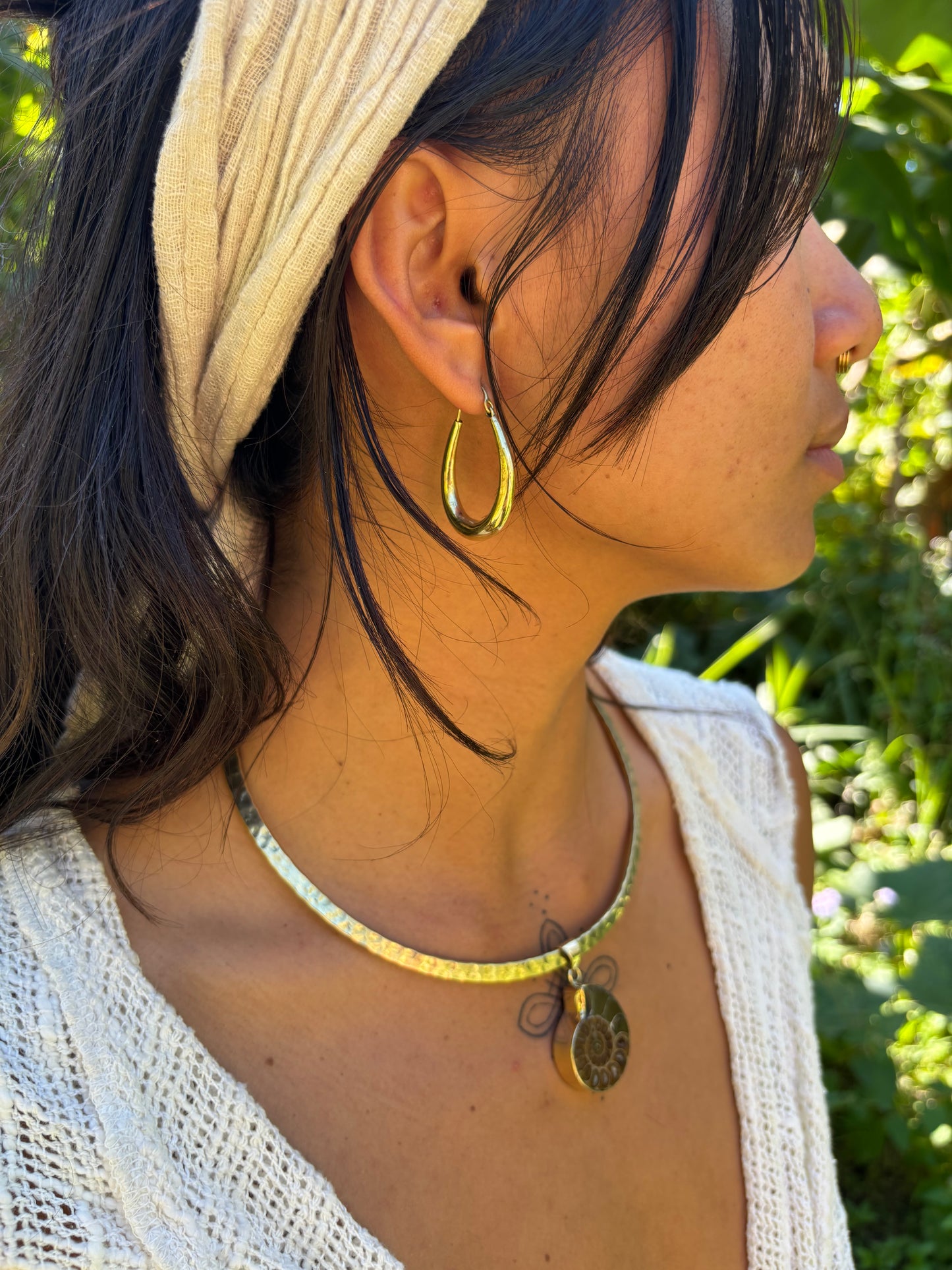 Small Brass Oval Earrings