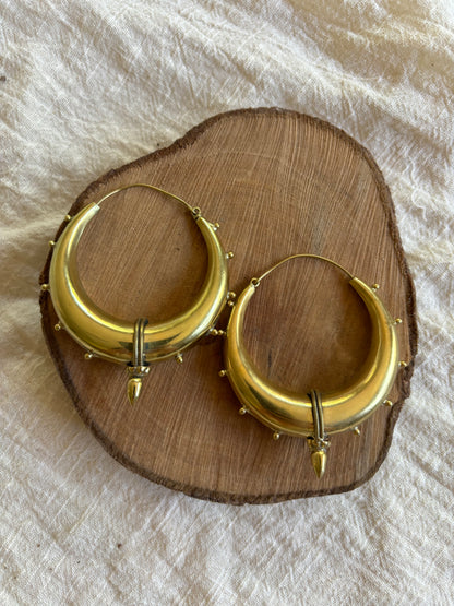 Extra Large Brass Tribal Hoops