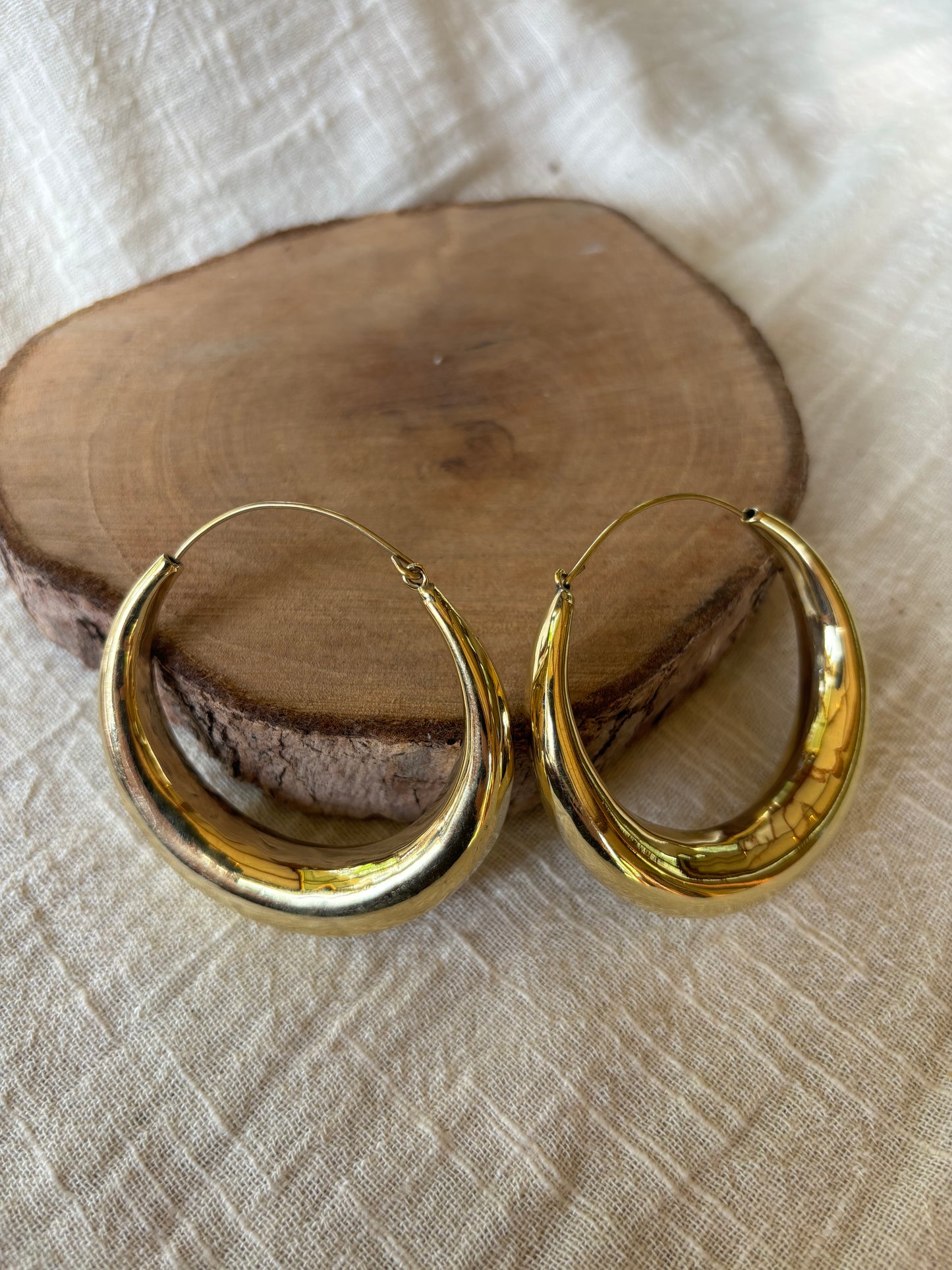 Extra Large Plain Brass Hoops