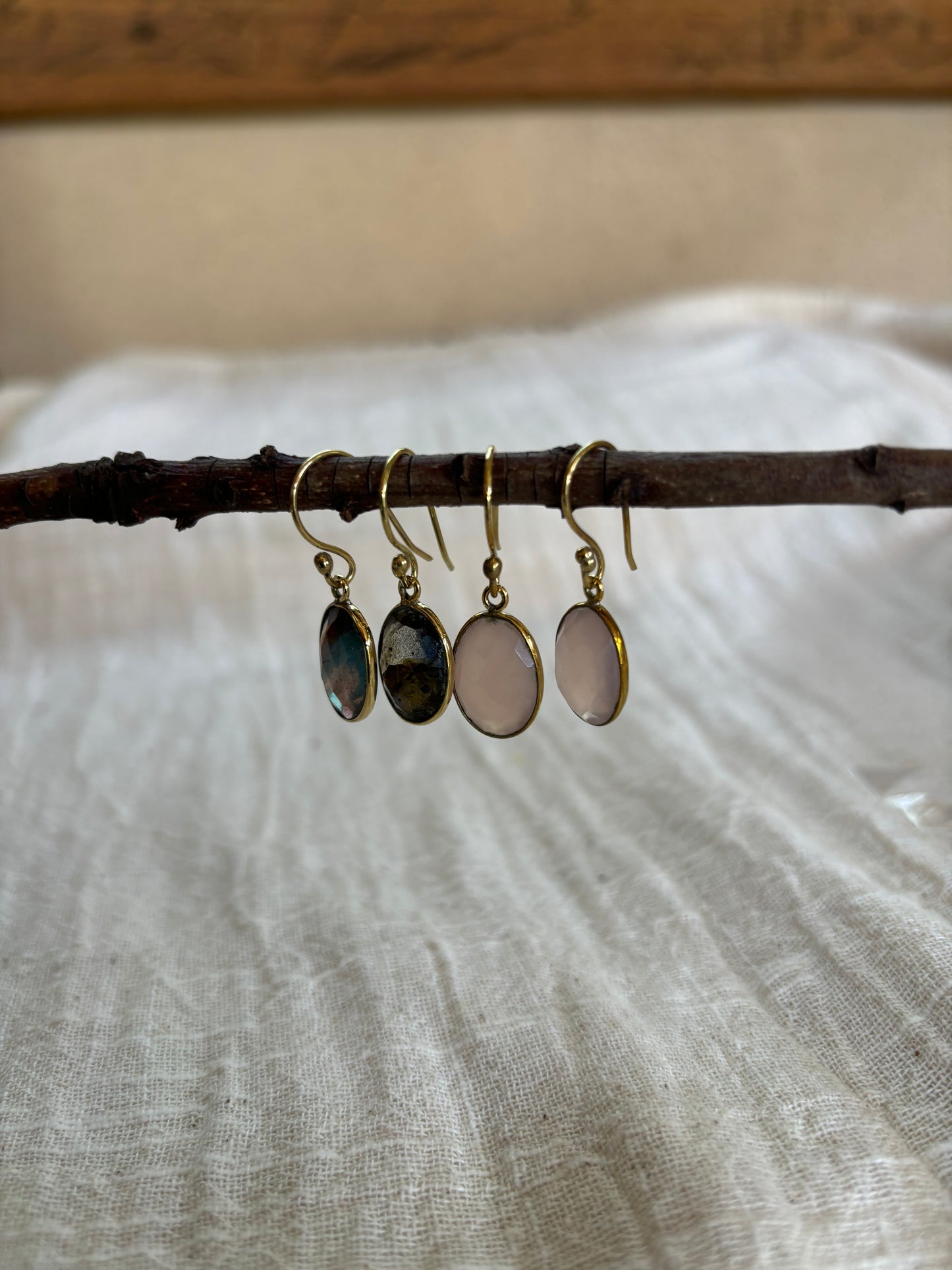 Rose Quartz & Labradorite Earrings