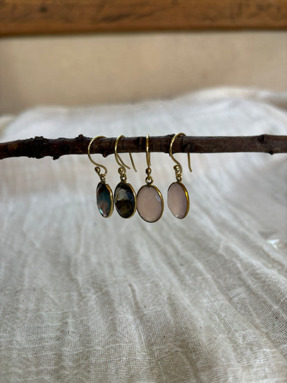 Rose Quartz & Labradorite Earrings