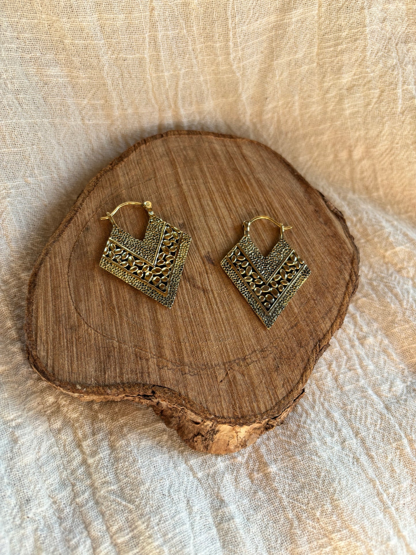 z10. Brass Point Earrings