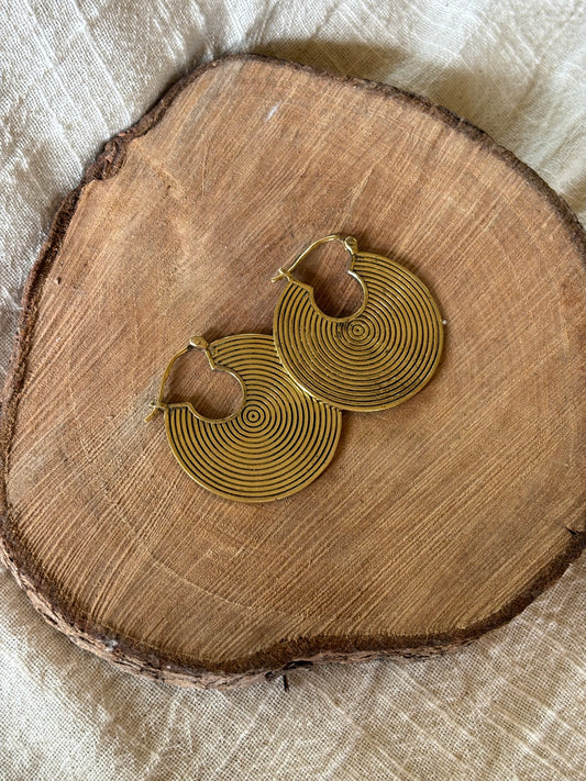 Spiral Brass Earrings