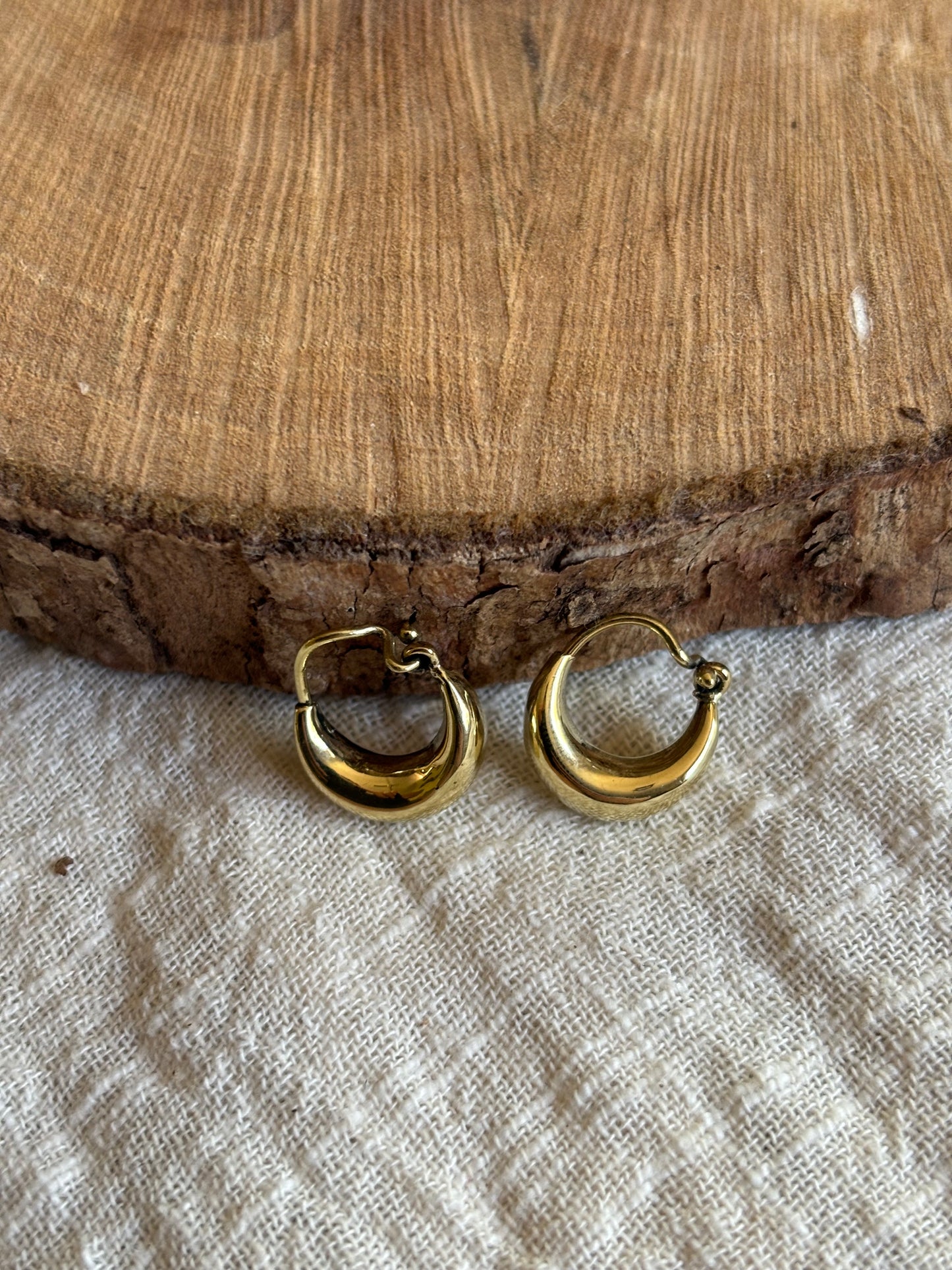 z8. Brass Hoop Earrings - Extra Small