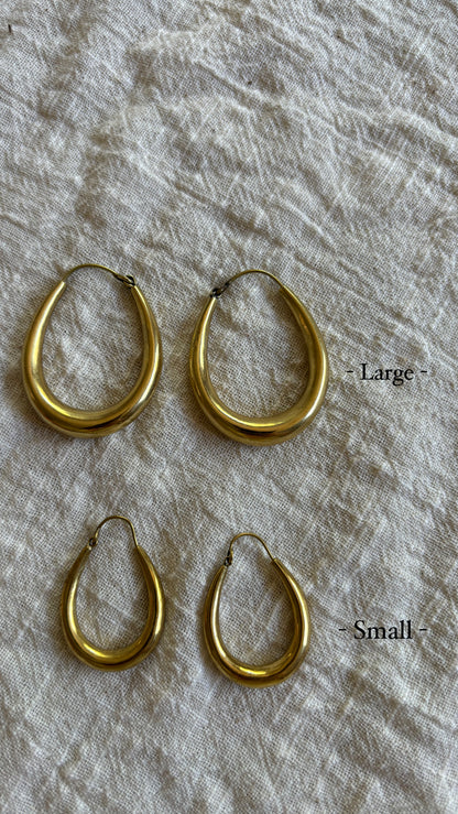 Large Brass Oval Earrings