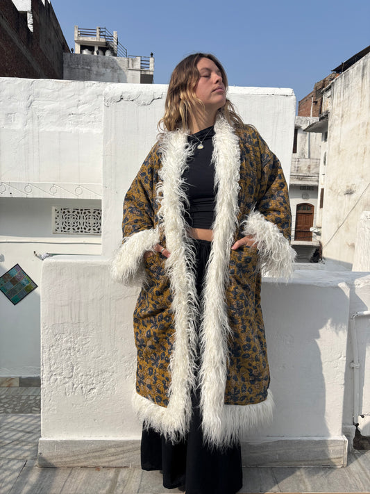 AZADI jacket - yellow & blue floral