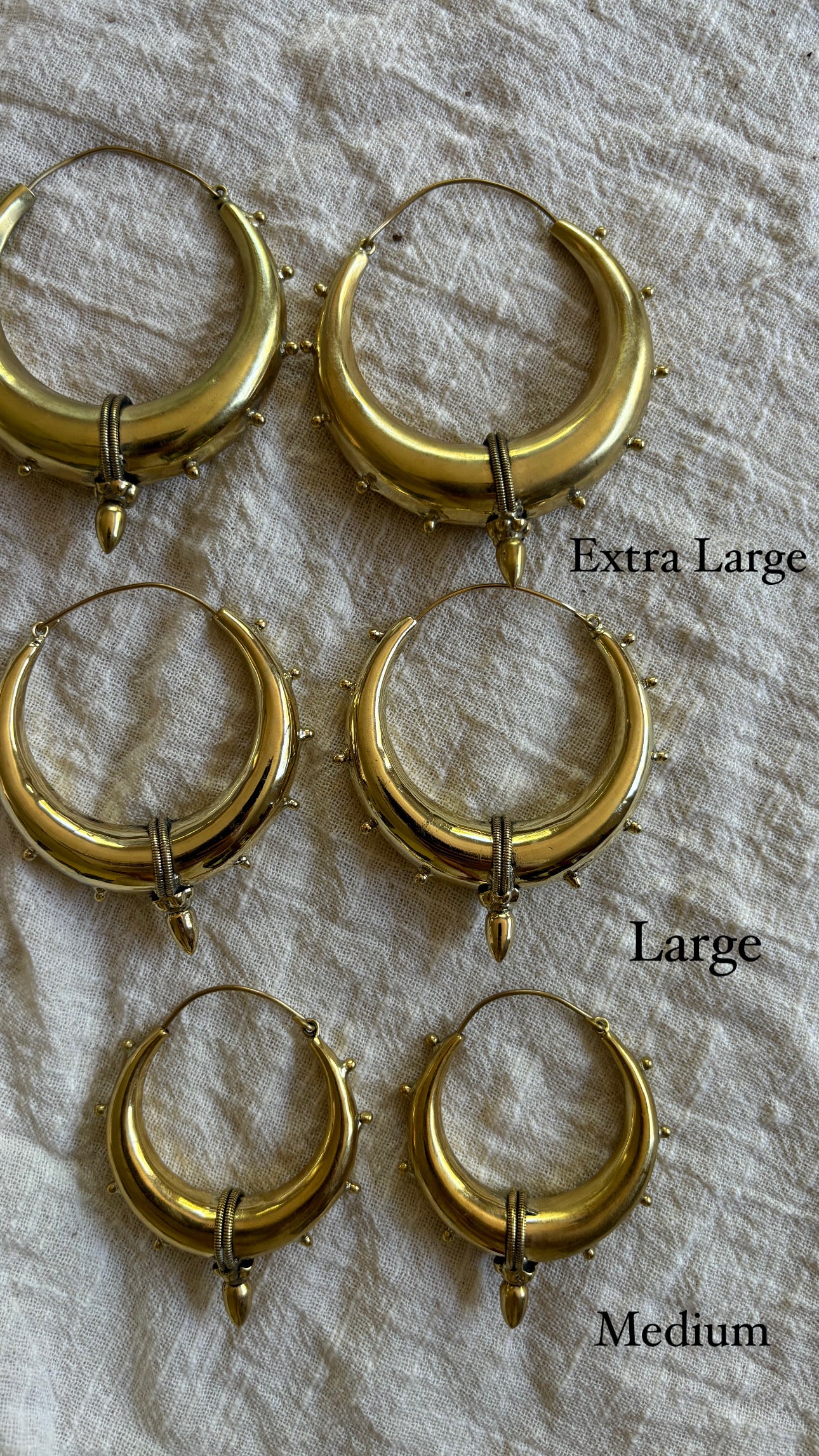 Large Brass Tribal Hoops