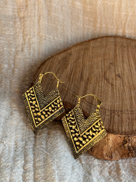 z10. Brass Point Earrings