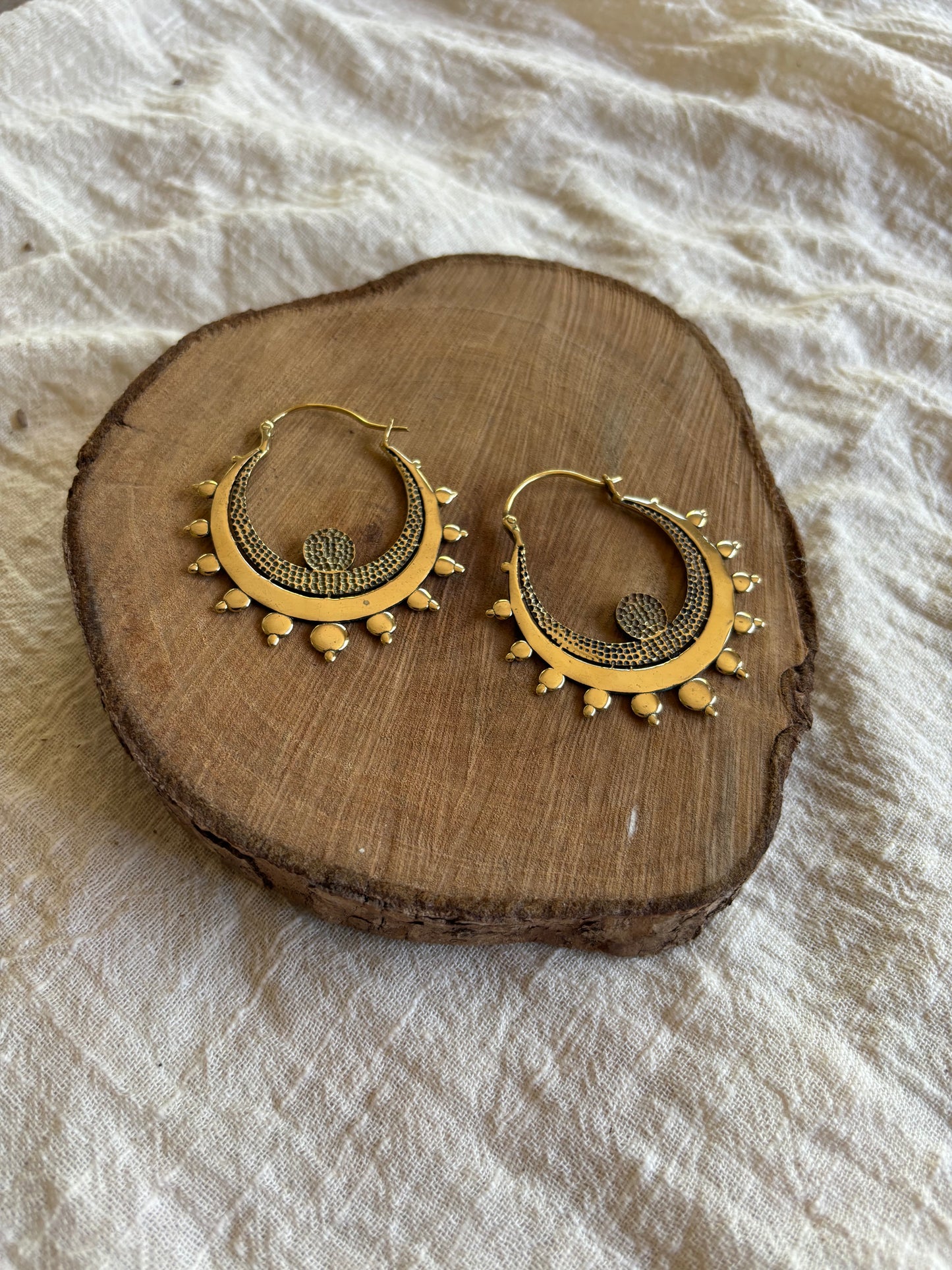 z7. Brass Hoop Earrings #3