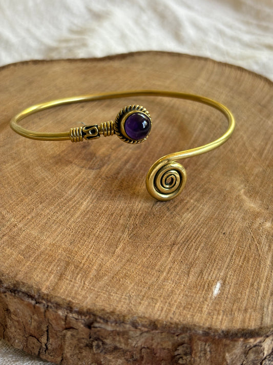 z1. Amethyst Brass Bracelet