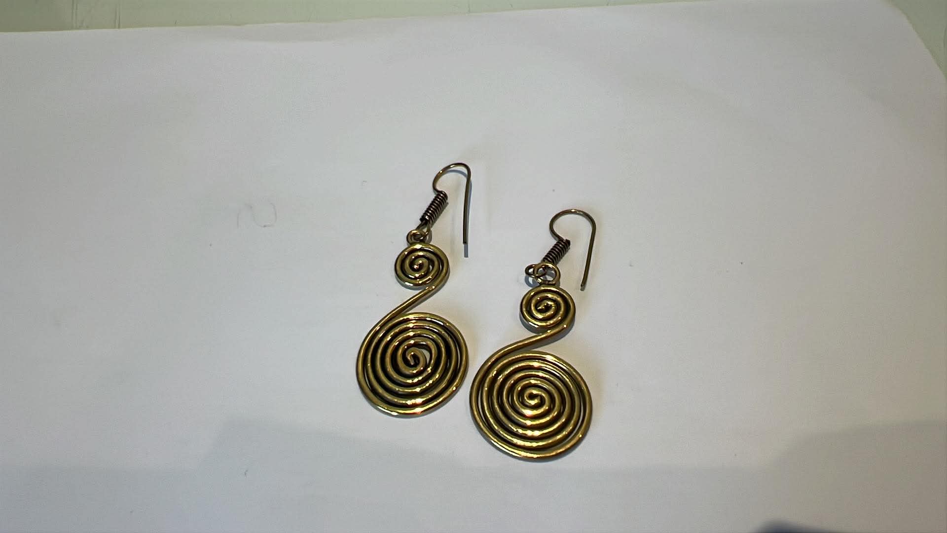 Brass Spiral Earrings