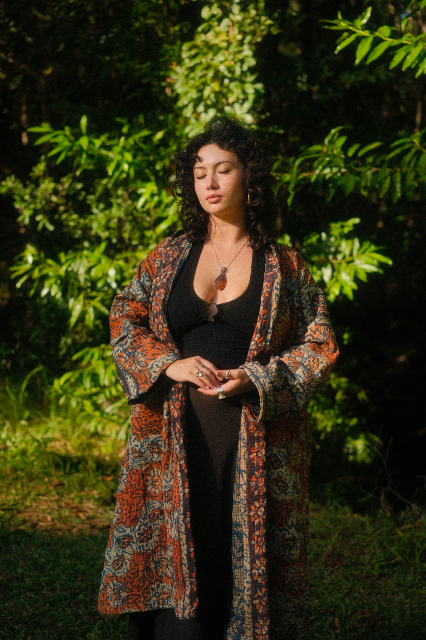 Kantha Jacket Red Blue