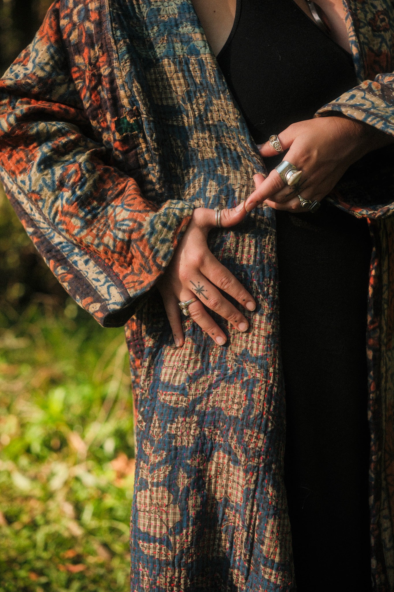 Kantha Jacket Red Blue