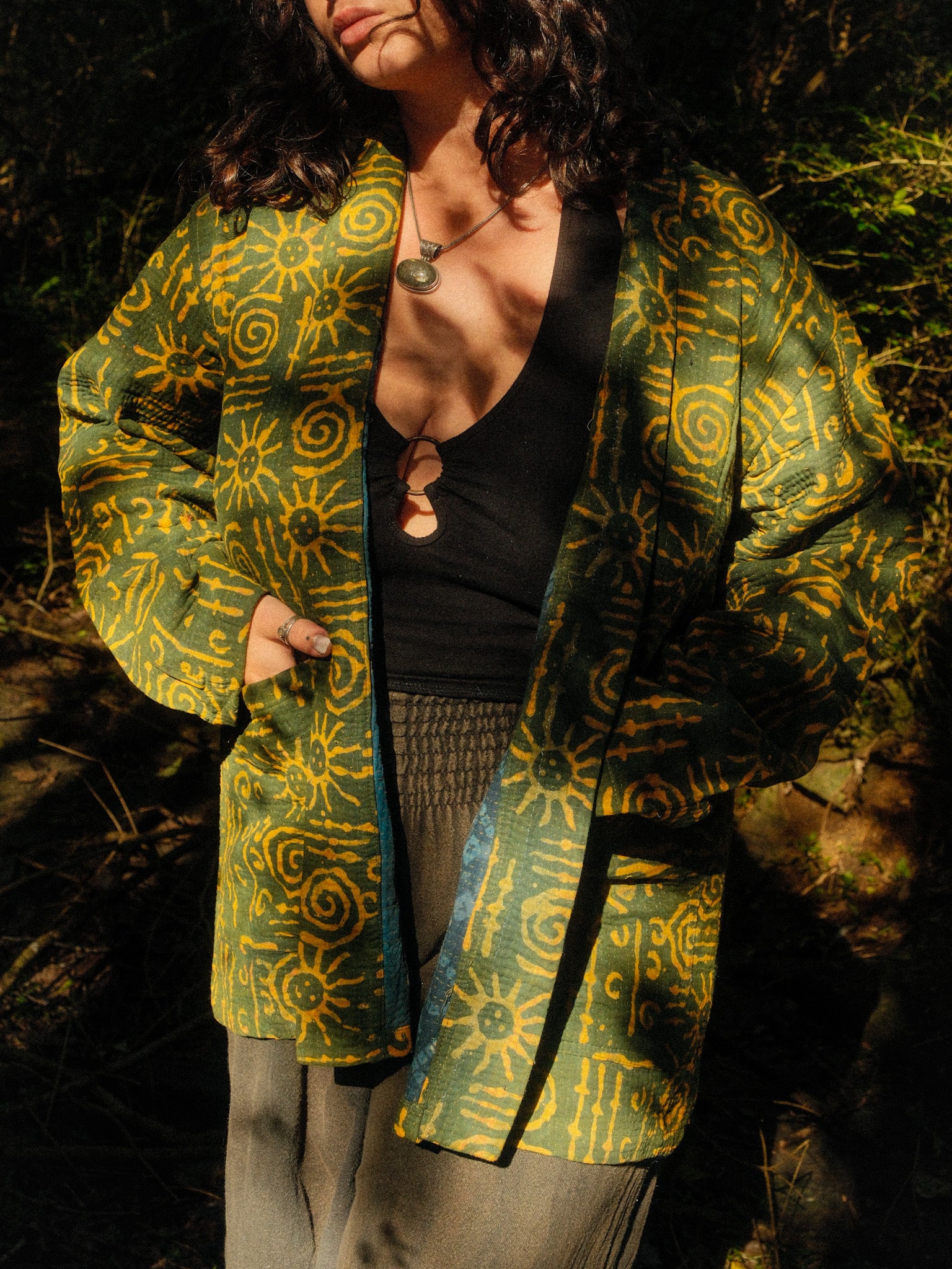 Kantha Jacket Green Sunshine