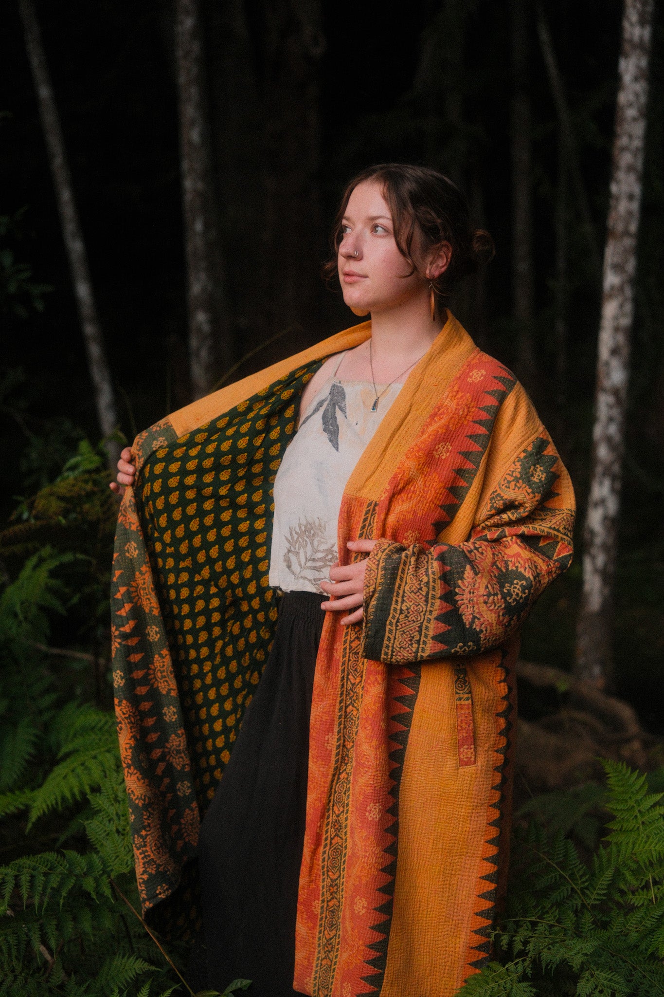 Kantha Jacket Yellow Green