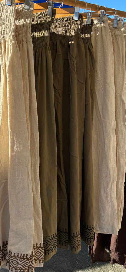 Elastic Waist Cotton Pants